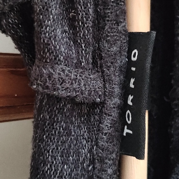 Cowl Neck Gray Hood Sweater Long Top - Picture 3 of 4